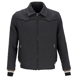 Lanvin-Veste bomber zippée Lanvin en laine grise-Gris
