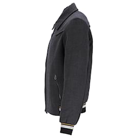 Lanvin-Veste bomber zippée Lanvin en laine grise-Gris