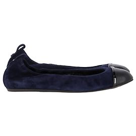 Ballerine con punta cap toe Lanvin in suede blu navy Blu Blu navy