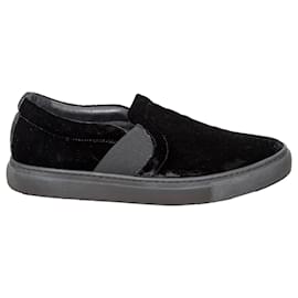 Lanvin-Lanvin Velvet Slip-on Sneakers - '10s-Black