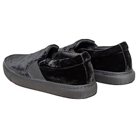 Lanvin-Lanvin Velvet Slip-on Sneakers - '10s-Black