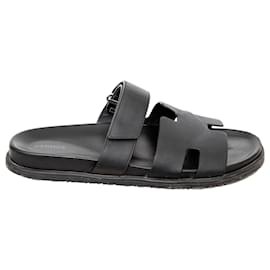Hermès-Hermès Chypre Sandals - '20s-Black