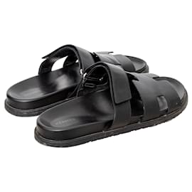 Hermès-Hermès Chypre Sandals - '20s-Black