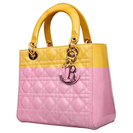Dior-Dior Medium Lady Dior Handbag - '10s-Yellow
