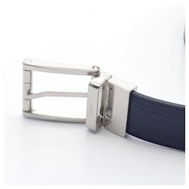 Bally-Bally Leather Belt Navy 6307590-Blue