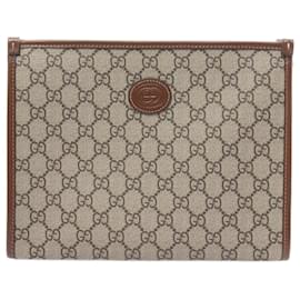 Gucci-Bolsa de mão Gucci GG Supreme com logotipo entrelaçado G-Marrom,Bege