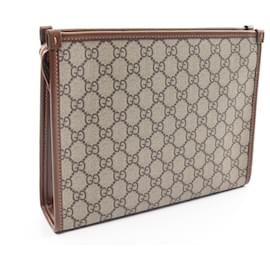 Gucci-Bolsa de mão Gucci GG Supreme com logotipo entrelaçado G-Marrom,Bege
