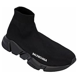 Balenciaga-Balenciaga Women's Speed Recycled Knit Sneaker Black-Black