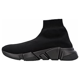 Balenciaga-Balenciaga Women's Speed Recycled Knit Sneaker Black-Black