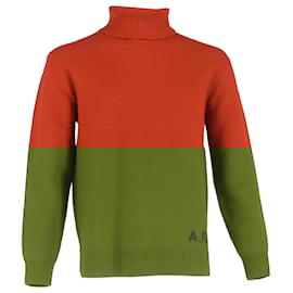 Apc-A.P.C. Walter Turtleneck Sweater in Orange Virgin Wool-Orange