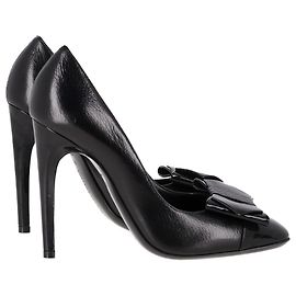 Sapatos Bottega Veneta com detalhe de laço em couro preto Preto