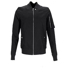 Rick Owens Zipped Bomberjacke mit Armtasche aus schwarzer Baumwolle Schwarz