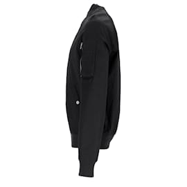 Rick Owens-Veste bomber zippée Rick Owens avec poche sur le bras en coton noir-Noir