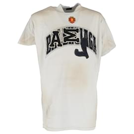 Balenciaga-Balenciaga Skater Camiseta Oversize Blanco T-Shirt in White Cotton-White,Cream