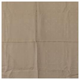 Louis Vuitton-Louis Vuitton Silk Monogram Scarf Stole-Brown,Beige