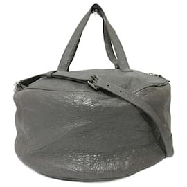 Balenciaga-Balenciaga Leather Air Hobo Boston Bag-Grey