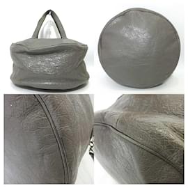 Balenciaga-Balenciaga Leather Air Hobo Boston Bag-Grey