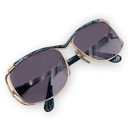 Autre Marque-EBM Vintage Gold Metal Sunglasses Mod. W 92 GS 56/16 130mm Green-Golden