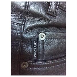 Autre Marque-Short black faux leather skirt Balenciaga-Other