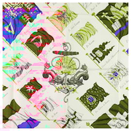 Hermès-Hermes Silk Scarf PAVOIS Multicolor-White