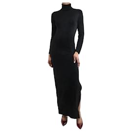 Balenciaga-Black mock neck jersey dress - size UK 8-Black