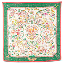 Hermès-Hermès Green Pierres D'Orient Et D'Occident Silk Scarf-Green