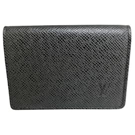 Louis Vuitton-Louis Vuitton Taiga Envelope Carte de Visite NM M64595-Black