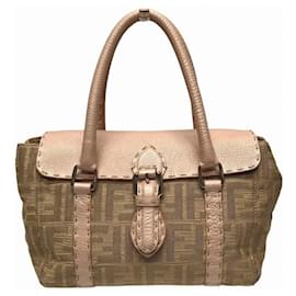 Fendi-Fendi Selleria Mini Linda Zucca Pink Handbag-Pink,Beige