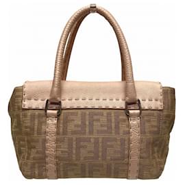 Fendi-Fendi Selleria Mini Linda Zucca Pink Handbag-Pink,Beige
