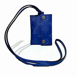 Louis Vuitton-Louis Vuitton Taigarama Porto Carte On Strap-Blue