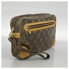 Louis Vuitton-Louis Vuitton Clutch Bag Monogram Marly Dragonne GM M51825-Brown