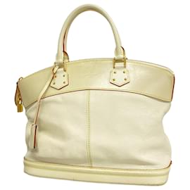 Louis Vuitton-Louis Vuitton Suhali Lockit MM Handbag-White