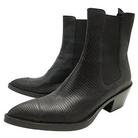 NUEVAS BOTAS BERLUTI KEITH AUSTIN S4244-001 38.5 CUERO DE SERPIENTE Negro