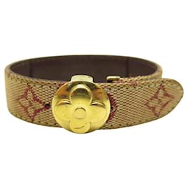 Louis Vuitton-LOUIS VUITTON WISH TOILE MINI LIN MONOGRAM IDYLLE BRACELET 15-17CM BANGLE-Beige