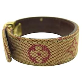 Louis Vuitton-LOUIS VUITTON WISH TOILE MINI LIN MONOGRAM IDYLLE BRACELET 15-17CM BANGLE-Beige