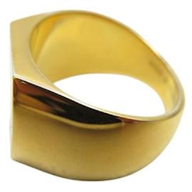 Louis Vuitton-LOUIS VUITTON MONOGRAM LOSAGE SIGNET RING T62 IN STERLING SILVER VERMEIL-Golden