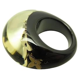 Louis Vuitton-NEW LOUIS VUITTON INCLUSION MONOGRAM RING T 50 IN BLACK RESIN-Black