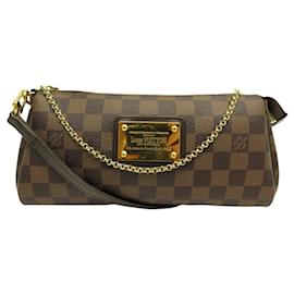 Louis Vuitton-LOUIS VUITTON EVA POCHETTE N55213 IN DAMIER EBENE CANVAS CLUTCH-Brown