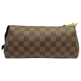 Louis Vuitton-LOUIS VUITTON EVA POCHETTE N55213 IN DAMIER EBENE CANVAS CLUTCH-Brown