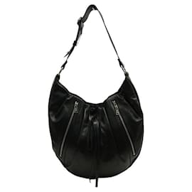 Yves Saint Laurent-YVES SAINT LAURENT HOBO HAND BAG 119992 RIVE GAUCHE BLACK LEATHER-Black
