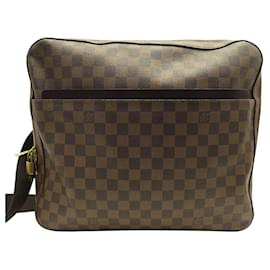 Louis Vuitton-LOUIS VUITTON DORSODURO DAMIER EBENE CANVAS HANDBAG N45251 WITH SHOULDER STRAP-Brown