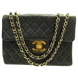Chanel-VINTAGE CHANEL TIMELESS JUMBO SIMPLE FLAP QUILTED LEATHER BAG-Brown