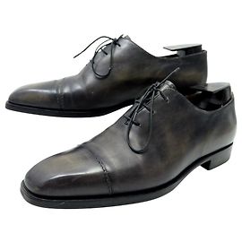 ZAPATOS BERLUTI ALESSANDRO DE CUERO 8.5 42.5 FORMAS Castaño