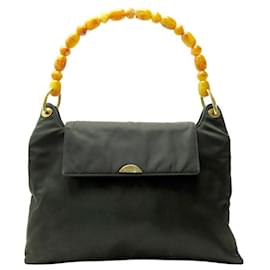 Christian Dior-CHRISTIAN DIOR MALICE PERLA BLACK CANVAS PEARL SHOULDER BAG-Black