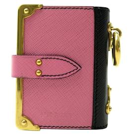Prada-NINE PRADA NOTEBOOK HOLDER 1TL058 SAFFIANO LEATHER PINK NOTEBOOK HOLDER-Pink