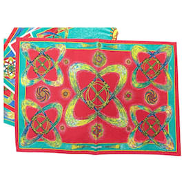 Hermès-LOT 6 NAPKINS + 6 PLACE MATS HERMES FIREWORKS RED COTTON-Red