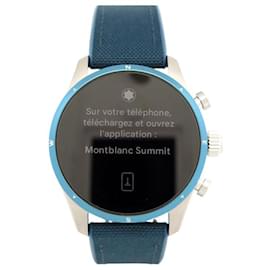 Montblanc-NINE CONNECTED WATCH MONTBLANC SMARTWATCH SUMMIT 3 TITANIUM MB131800 WATCH-Blue