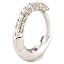 Autre Marque-NINE MONO EARRING JULIETTE SILHOUETTE J0228W WHITE GOLD 18K DIAMONDS-Silvery