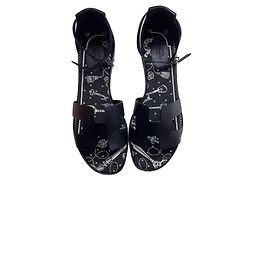 Hermès Santorini leather sandals black Black