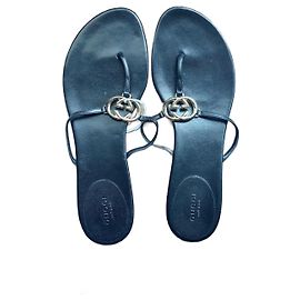Gucci Double G Leather Mules Black Black